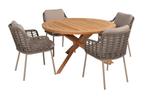 Taste Puglia/Prado ronde tuinset - Teak Ø130 cm., Tuin en Terras, Tuinsets en Loungesets, Verzenden, Nieuw, Hout, Tuinset