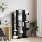 vidaXL Boekenkast Zwart Eiken 86x25,5x140 cm Bewerkt Hout, Huis en Inrichting, Kasten | Boekenkasten, Minder dan 50 cm, Verzenden