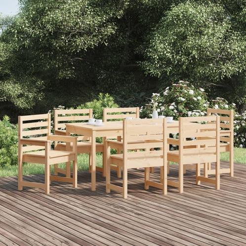 vidaXL 7-delige Tuinset massief grenenhout, Tuin en Terras, Tuinsets en Loungesets, Tuinset, Nieuw, 7 zitplaatsen, Verzenden