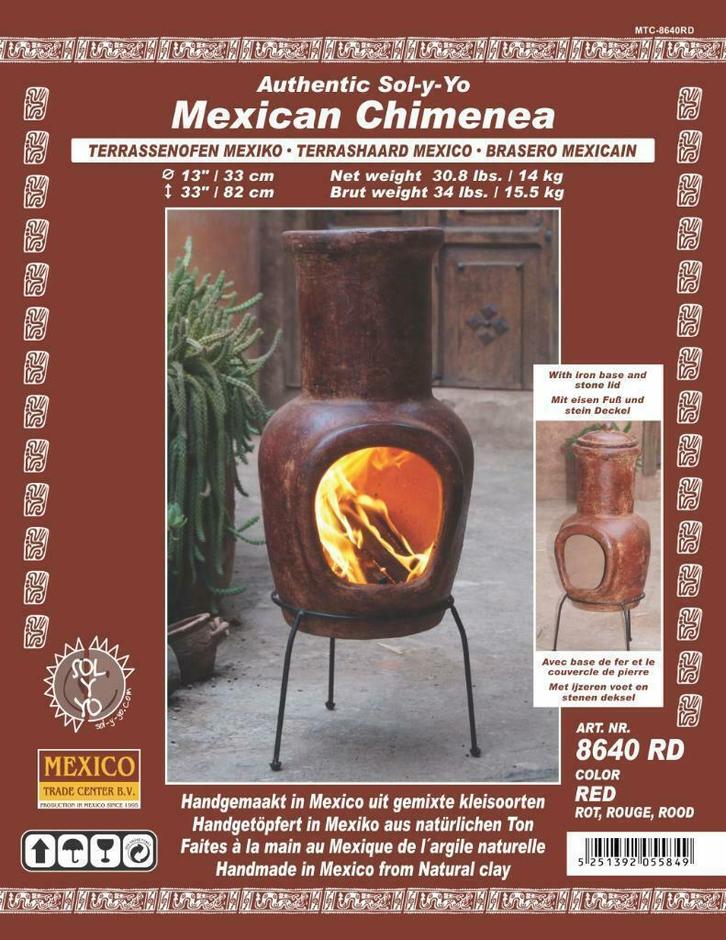 Sol-y-Yo Mexicaanse terrashaard 33/83cm in 4 kleuren, Tuin en Terras, Tuinhaarden, Nieuw, Ophalen of Verzenden