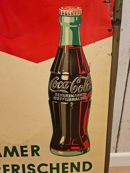 SELTENES, ORIGINALES COCA COLA SCHILD VON 1950 - Reclamebord, Antiek en Kunst, Antiek | Wandborden en Tegels