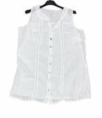 Linnen blouse met knoppen - mouwloos - luchtig top - kleur, Nieuw