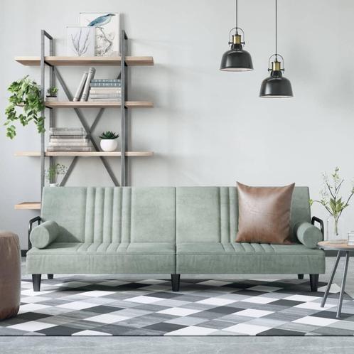 vidaXL Slaapbank met armleuningen fluweel lichtgrijs, Huis en Inrichting, Banken | Bankstellen, Nieuw, 200 tot 250 cm, Stof, Verzenden