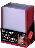Toploader - 3 x 4 Red Border (25 stuks) | Ultra Pro -, Hobby en Vrije tijd, Verzamelkaartspellen | Overige, Nieuw, Verzenden
