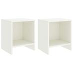 vidaXL Nachtkastjes 2 st 35x30x40 cm massief grenenhout wit, Minder dan 45 cm, Verzenden, Nieuw, Minder dan 55 cm