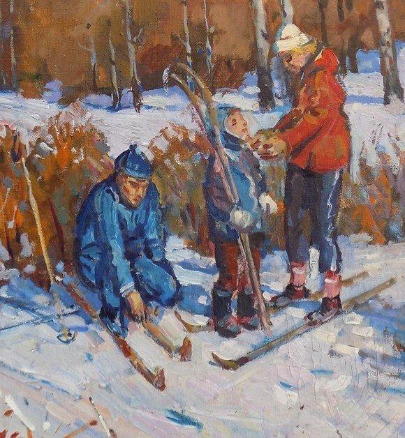 Nazarenko Aleksandr Grigorevich (1926-?) - Scena invernale, Antiek en Kunst, Kunst | Schilderijen | Klassiek