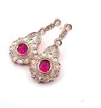 Zonder Minimumprijs - Oorbellen - 9 kt. Roségoud Robijn -, Sieraden, Tassen en Uiterlijk, Oorbellen, Nieuw