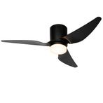 Plafondventilator zwart 123cm incl. LED dimbaar met, Verzenden, Nieuw, Modern