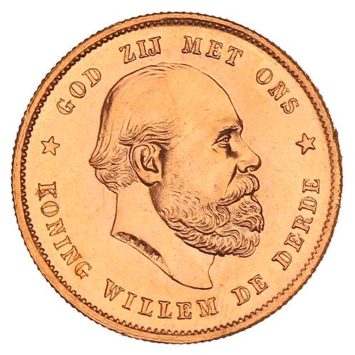 Gouden 10 Gulden Willem III 1887 Pr+, Postzegels en Munten, Munten | Nederland, Verzenden