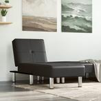 Chaise longue kunstleer zwart (Poef, Stoelen, Interieur), Nieuw, Verzenden