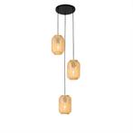 Oosterse hanglamp bamboe 3-lichts - Yvonne, Huis en Inrichting, Lampen | Hanglampen, Nieuw, Oosters, 75 cm of meer