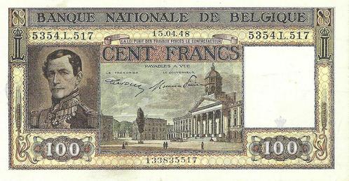 Bankbiljet 100 francs 1945-1950 Prachtig, Postzegels en Munten, Munten en Bankbiljetten | Verzamelingen, Verzenden