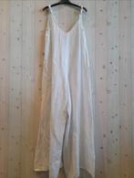 Jumpsuit in 100% linnen - v-hals en rug - kleur WIT - lange, Nieuw