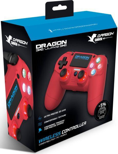 Dragon War Dragon Shock 4 Wireless Controller-Rood, Spelcomputers en Games, Spelcomputers | Sony PlayStation Consoles | Accessoires