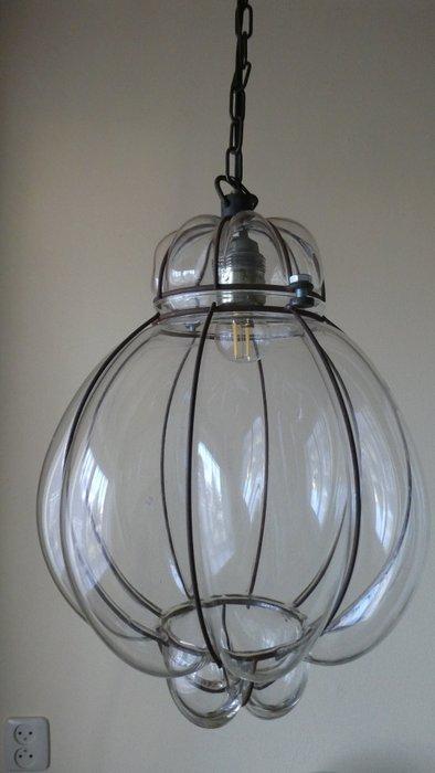 Vintage Venetiaanse plafondhanglamp - Lamp - Glas, Metaal, Antiek en Kunst, Curiosa en Brocante