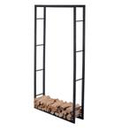 Houtopslag | Brandhoutrek + hoes | 100x25x196cm | Staal, Tuin en Terras, Haardhout, Verzenden