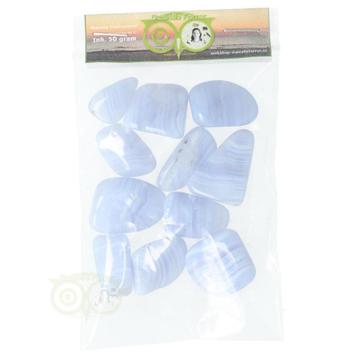 Blauwe Chalcedoon ( Blue Lace Agaat ) trommelsteen Mt S - Vo beschikbaar voor biedingen