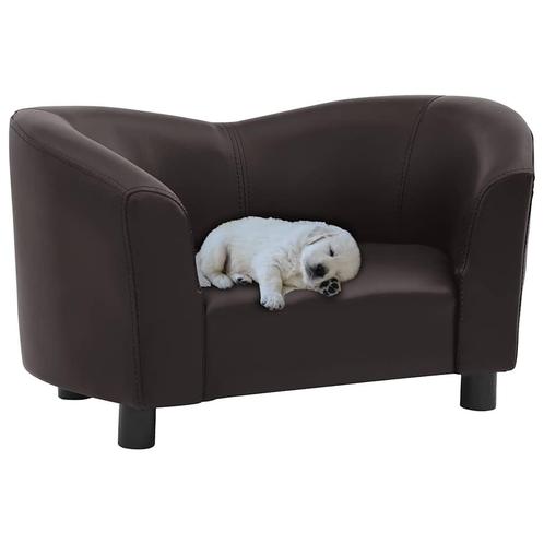 vidaXL Hondenbank 67x41x39 cm kunstleer bruin, Dieren en Toebehoren, Honden-accessoires, Nieuw, Verzenden