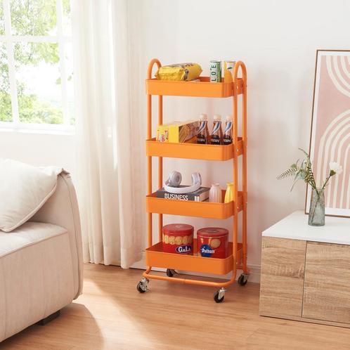 Keukentrolley Pyhäntä met 4 manden 103,5x46x35 cm oranje [en, Huis en Inrichting, Keuken | Keukenbenodigdheden, Nieuw, Verzenden