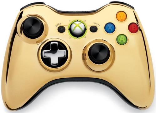 Microsoft Xbox 360 Wireless Controller Chrome Series-Goud, Spelcomputers en Games, Spelcomputers | Xbox | Accessoires, Zo goed als nieuw