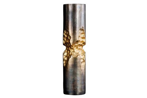 Vaas PRECIOUS 40cm hammer hamerslag effect zwart goud -, Huis en Inrichting, Woonaccessoires | Vazen, Ophalen of Verzenden