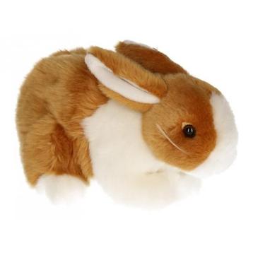 Pluche konijnen knuffel bruin/wit 20 cm - Knuffel konijnen