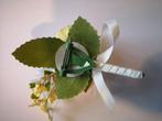 Luxe corsage zijden bloemen champagne h boutonnière met, Ophalen of Verzenden, Nieuw