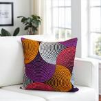 Afrikaans kussen | Oranje & Paars Concentric Circle Design -, Ophalen of Verzenden, Nieuw