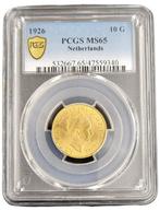 Gouden Wilhelmina 10 gulden 1926 MS65 PCGS gecertificeerd, Postzegels en Munten, Verzenden, Goud, Koningin Wilhelmina, Losse munt
