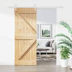 vidaXL Schuifdeur met beslag 85x210 cm massief grenenhout, Verzenden, Nieuw