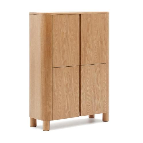 *WOONWINKEL* Kave Home Salaya Design Wandkast Met Ronde Hoek, Huis en Inrichting, Kasten | Wandmeubels, Nieuw, Verzenden