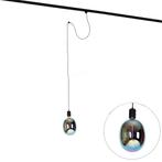 Hanglamp met rail ophanging zwart incl. LED G170 - Cavalux, Nieuw, Glas, Industrieel