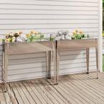 vidaXL Plantenbakken 2 st gegalvaniseerd staal, Verzenden, Nieuw, Metaal, 60 cm of meer