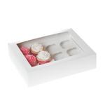 HoM Cupcake Doosje 12 Wit (incl. tray met venster) 50st., Verzenden, Nieuw