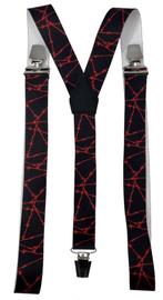 Prikkeldraad zwart/rood Bretels met extra sterke clips, Kleding | Heren, Riemen en Ceinturen, Nieuw, Verzenden