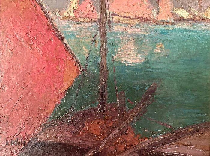 Nicolo Chianese (1898-1971) - Marina con barche, Antiek en Kunst, Kunst | Schilderijen | Klassiek