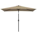 Parasol Taupe - Metalen Paal - OP=OP - Kavelkoopje!, Tuin en Terras, Kantelbaar, Nieuw, Ophalen of Verzenden, Stokparasol