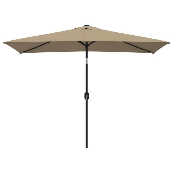 Parasol Taupe - Metalen Paal - OP=OP - Kavelkoopje!, Tuin en Terras, Parasols, 3 tot 4 meter, Kantelbaar, Nieuw, Stokparasol, Ophalen of Verzenden