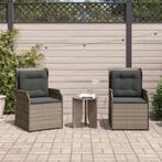 vidaXL Tuinbank 2 pcs Grijs poly rattan, Verzenden, Nieuw, Rotan