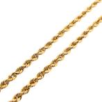 Gouden gedraaide schakel ketting | 48,5 cm, Sieraden, Tassen en Uiterlijk, Kettingen, Ophalen of Verzenden, Gebruikt, Overige kleuren
