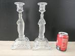 Heilig Hart Kandelaar (2) - Glas - 1950-1960 - Val, Antiek en Kunst, Antiek | Glas en Kristal