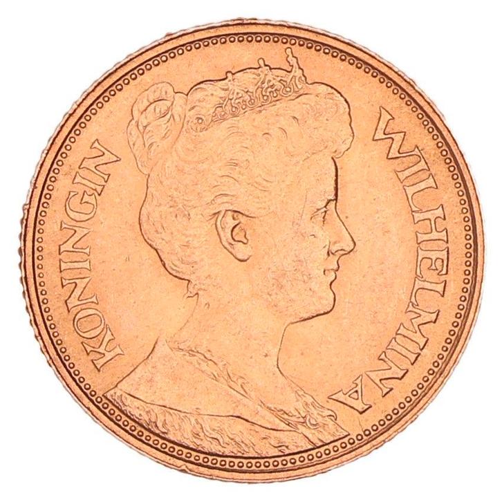 Gouden 5 Gulden Wilhelmina 1912 Pr+, Postzegels en Munten, Munten | Nederland, Verzenden