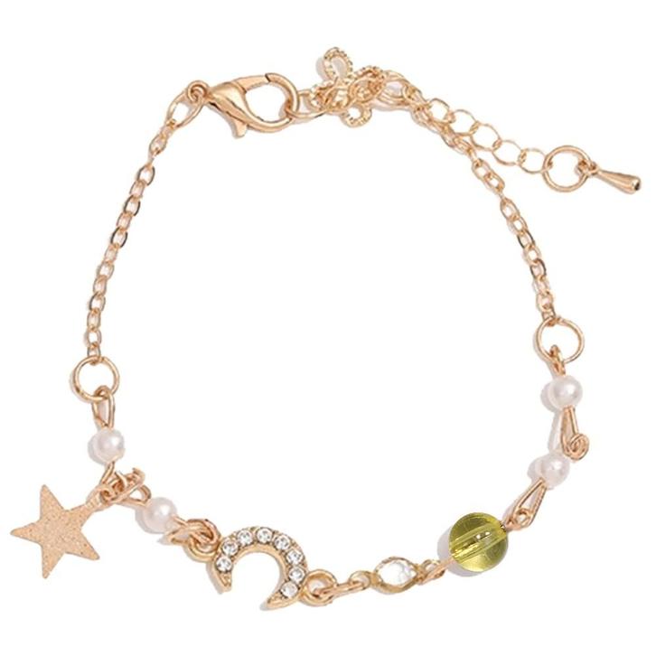 Fako Bijoux® - Dames Armband Ster & Maan - 18cm - Cadeau -, Sieraden, Tassen en Uiterlijk, Armbanden, Verzenden