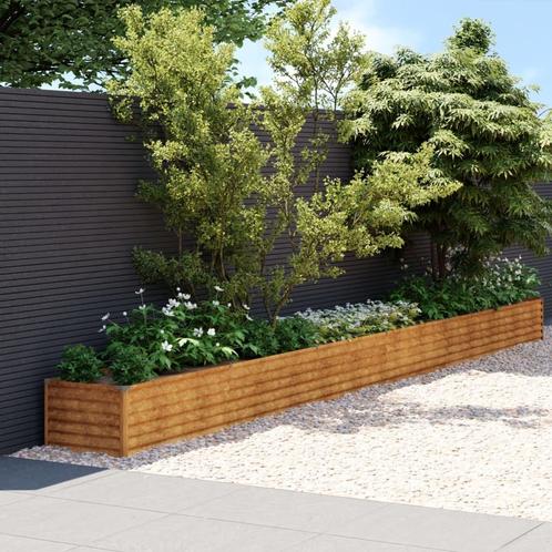 vidaXL Plantenbak verhoogd 580x50x36 cm cortenstaal, Tuin en Terras, Bloembakken en Plantenbakken, 100 cm of meer, Nieuw, Metaal
