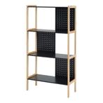 Boekenkast Dønna schap 120x63x28 cm mdf zwart en houtkleurig, Huis en Inrichting, Verzenden, Nieuw