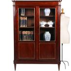 Louis Seize boekenkast in mahonie ca 1800 ronde hoeken goud, Antiek en Kunst, Ophalen of Verzenden