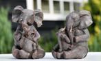 schattige olifanten familie voor huis of tuin (2) - resin