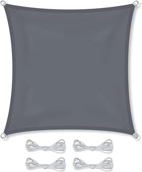 Schaduwdoek - tarp - zonnedoek - vierkant - 5x5 m - grijs, Tuin en Terras, Schaduwdoeken, Nieuw, Ophalen of Verzenden