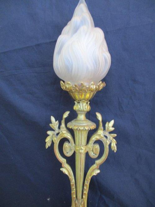 Lamp - Stijl Napoléon III, brons, Globe flamme circa, Antiek en Kunst, Antiek | Overige Antiek