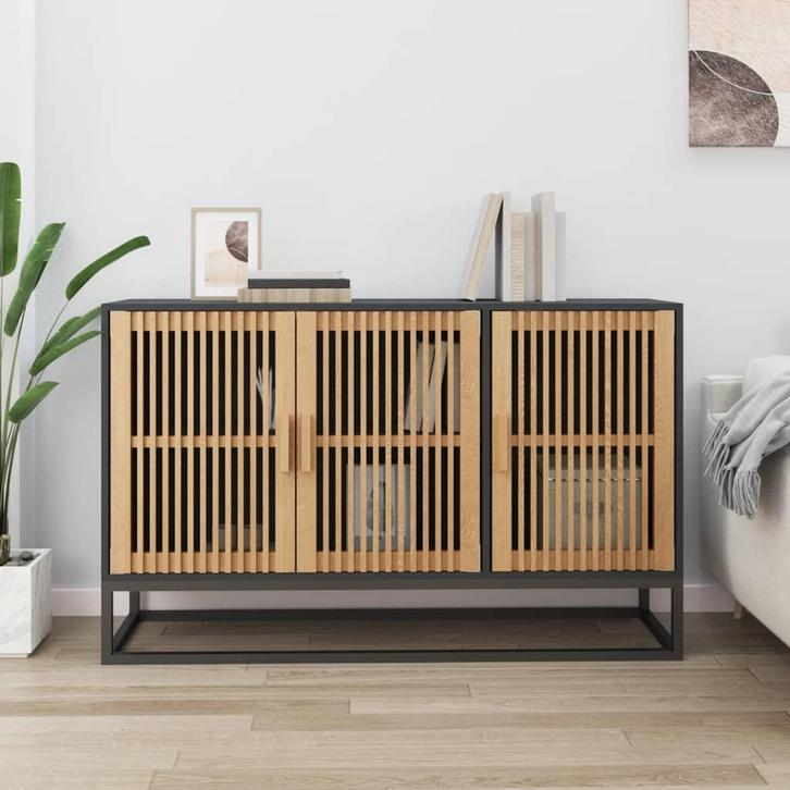 vidaXL Dressoir 105x30x65 cm bewerkt hout zwart, Huis en Inrichting, Kasten | Dressoirs, 25 tot 50 cm, Nieuw, 100 tot 150 cm, Overige houtsoorten